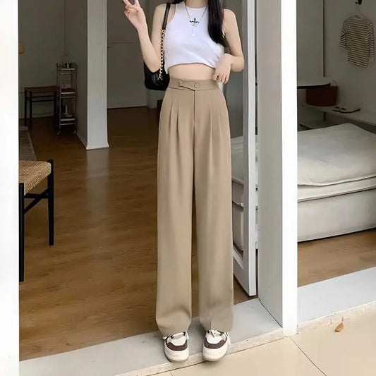 Women's Comfortable High Waist Loose Straight Wide Leg Pant 8b5b24-7b