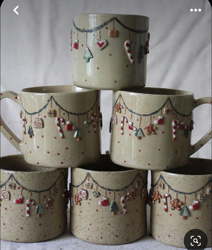 Set of 2 - Handmade Ceramic Mug - Christmas Gift everydayyfinds