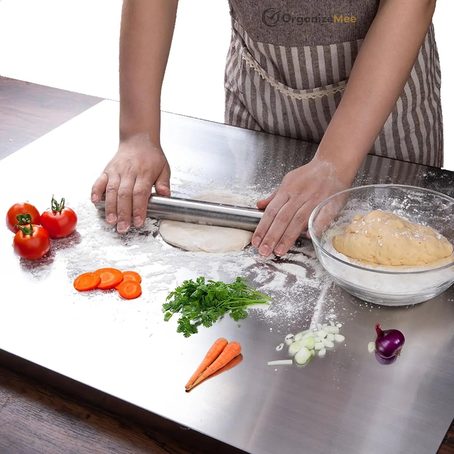 Stainless Steel Chopping board & Kitchen CounterTop - 41 X 31 CM (ORIGINAL BIG SIZE) 8b5b24-7b