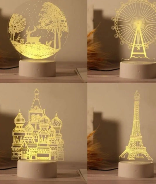 Acrylic  Night Light Carton Cute Personalized LED Table Bedroom Lamp for Gift SourceInfi